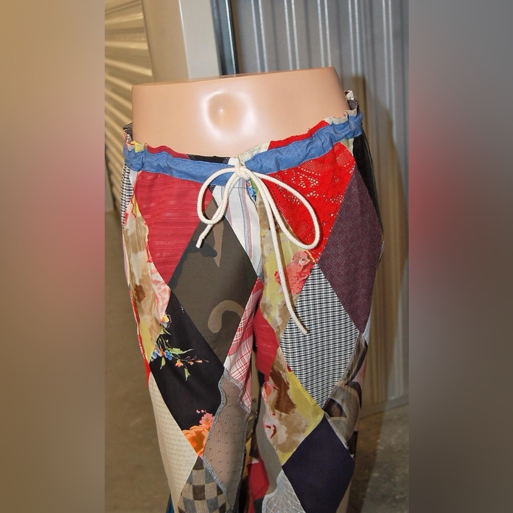 Adorable patchwork multicolored drawstring trousers - Picture 2 of 4